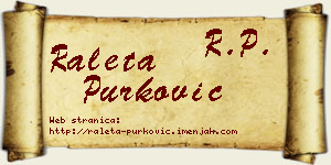 Raleta Purković vizit kartica
